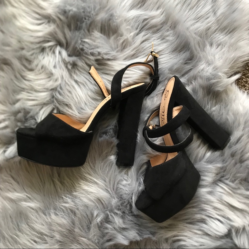 Fashion Nova Black Platform High Heel Sandals